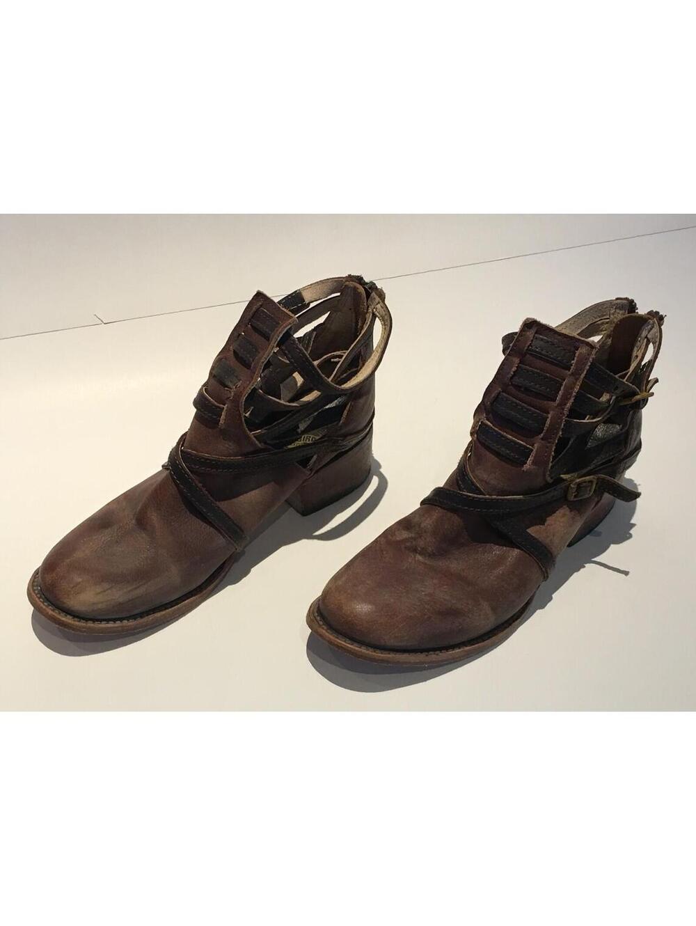 Freebird by Steven Stair Brown Leather Women’s Ankle Boots Strappy Booties sz 7